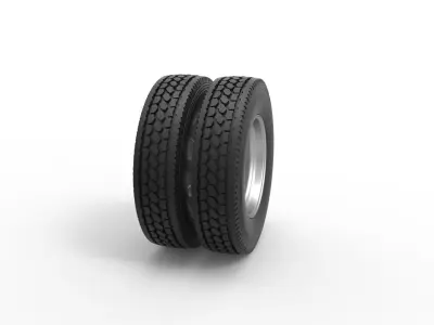 7 Hole rear wheel of old school truck Scale 1 to 25 3D print model