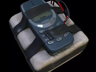 improvised explosive device with cellphone detonator  Low-poly 3D model