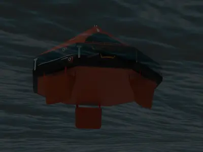 Inflatable liferaft 16 persons Free 3D model