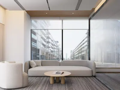 Executive Office MD Room Sleek Modern Design 3D model