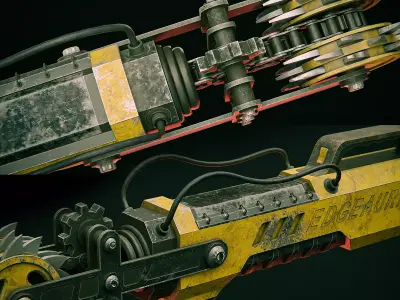 Construction cutter machine Low-poly 3D model