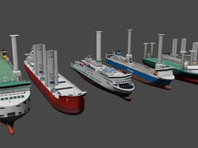 Wind assisted ships 3D model collections Low-poly 3D model
