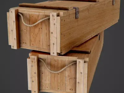 Wooden Ammo Box - PBR Game-Ready Low-poly 3D model purchase