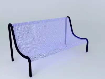 Eco Platform Bench Blue Stamped Finish Free 3D model