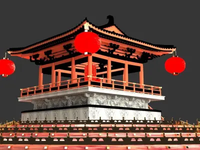 Chinese ancient  pavilion  3D model