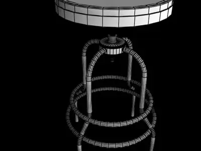 Industrial Mansard Stool Low-poly 3D model