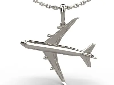 Boeing 747 aircraft pendant 3D print model