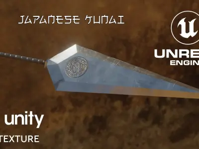 Ninja Kunai Low-poly 3D model
