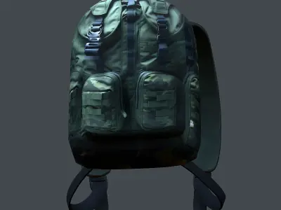 Backpack Camping Generic military human bag storqge baggage Low-poly 3D model shop