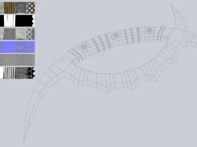 Deer horn knife Low-poly 3D model