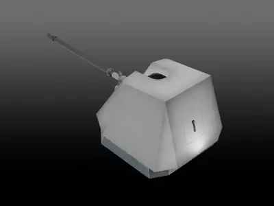 Otobreda 76mm Naval gun Low-poly 3D model