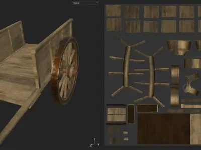 Farmer Cart Low-poly 3D model