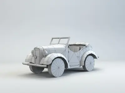Low Poly Type 95 Kurogane car Low-poly 3D model