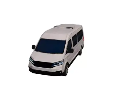 Low Poly Minibus Modern Vehicle Model PBR Texture Low-poly 3D model