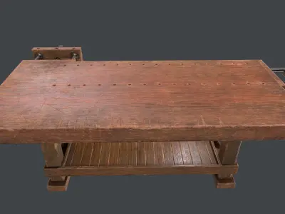 Carpenter Bench Low-poly 3D model