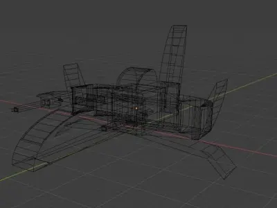 Lowpoly cartoon spaceship Low-poly 3D model