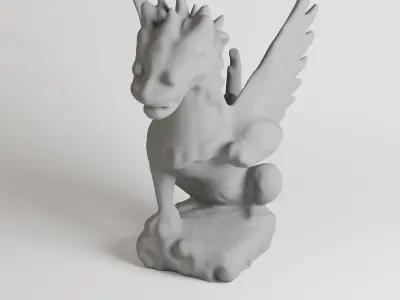 Ancient  Chinese Wooden Dragon Sculpture 3d scan 3D model