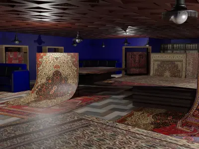 Carpet Rug Store Low-poly 3D model