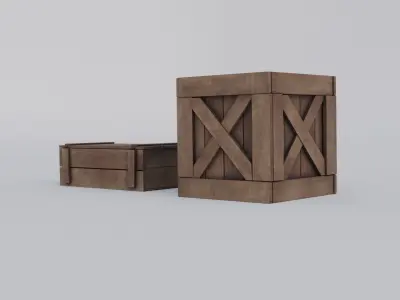Wooden Box Low-poly 3D model buy