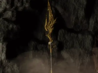 Stylized Dark Fantasy Weapon Free low-poly 3D model