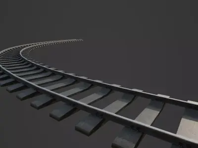 Rail Curve Low-poly 3D model