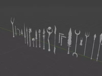 Low Poly Weapon Little Pack For Mobile Game Low-poly 3D model
