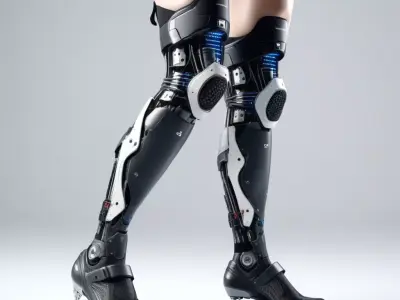 Damaged Cybernetic Leg Asset 3D model