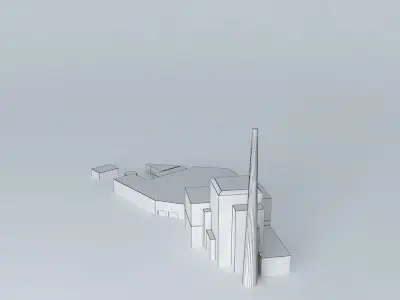 The Kirklees Incinerator Huddersfield Free 3D model