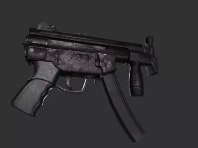 MP5k weapon Low-poly 3D model