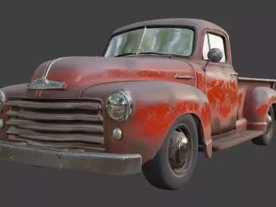 Vintage Rusty Pickup Truck 3D Model 3D model 38