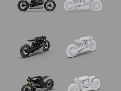Moto Guzzi 1200 Cafe Racer Motorcycle 3D model