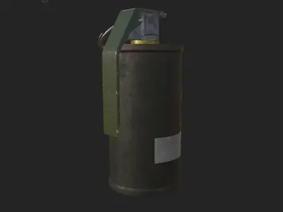 M18 Smoke Grenade  PBR Low-poly and High-poly 3D model Low-poly 3D model