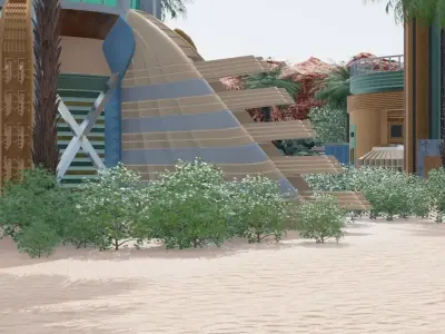 Desert Mining Town 3D model