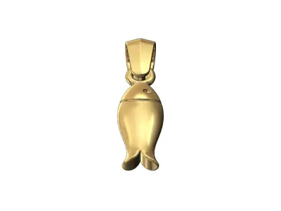 Simple fish bait pendant charm with bail 3D print model