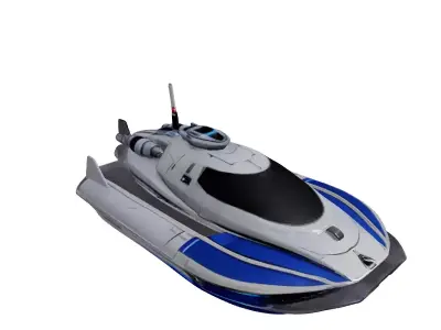 Futuristic SciFi Speedboat Vessel 3D model