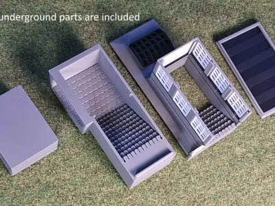 Single Edge Platform Underpass4 1-87 FDM color 3D print model