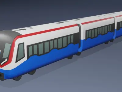 BTS Skytrain cartoon low poly 3D model