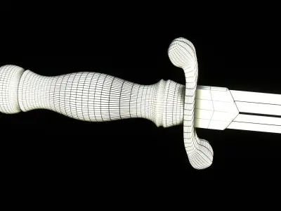 Dagger sword Low-poly 3D model 18