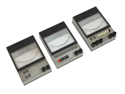 Analog Meters Set 3D model