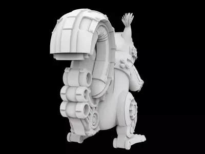Steampunk Squirrel with Gear Tail 3D Print Model 3D print model