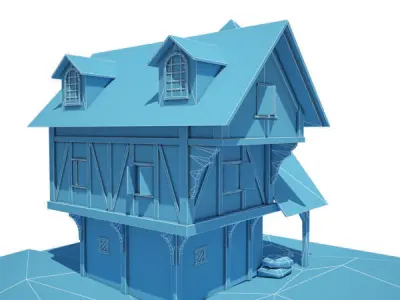 Medieval Building 01 Blacksmith Forge Low-poly 3D model