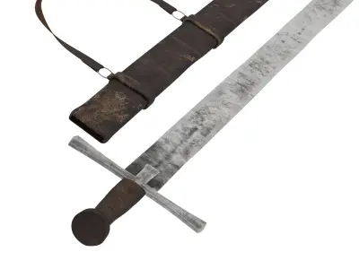 Kaskara medieval sword Low-poly 3D model