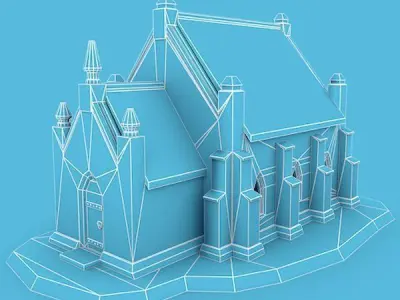 Medieval Building 57 Little Church Low-poly 3D model