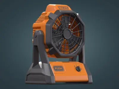 Jobsite Fan Low-poly 3D model