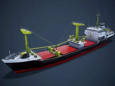 Cargo ship Low-poly 3D model order