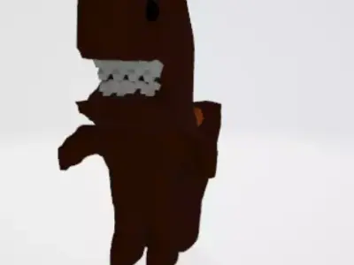 Low poly Orange T-rex plushie Low-poly 3D model