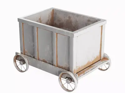 Old Mining Trolley 05 Low-poly 3D model