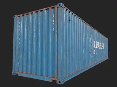 Low Poly PBR Shipping Container 40ft Low-poly 3D model