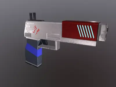 Sci-fi Gun Low-poly 3D model 26