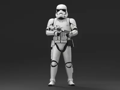  Star Wars Dirty Stormtrooper with Blaster Stand Pose 